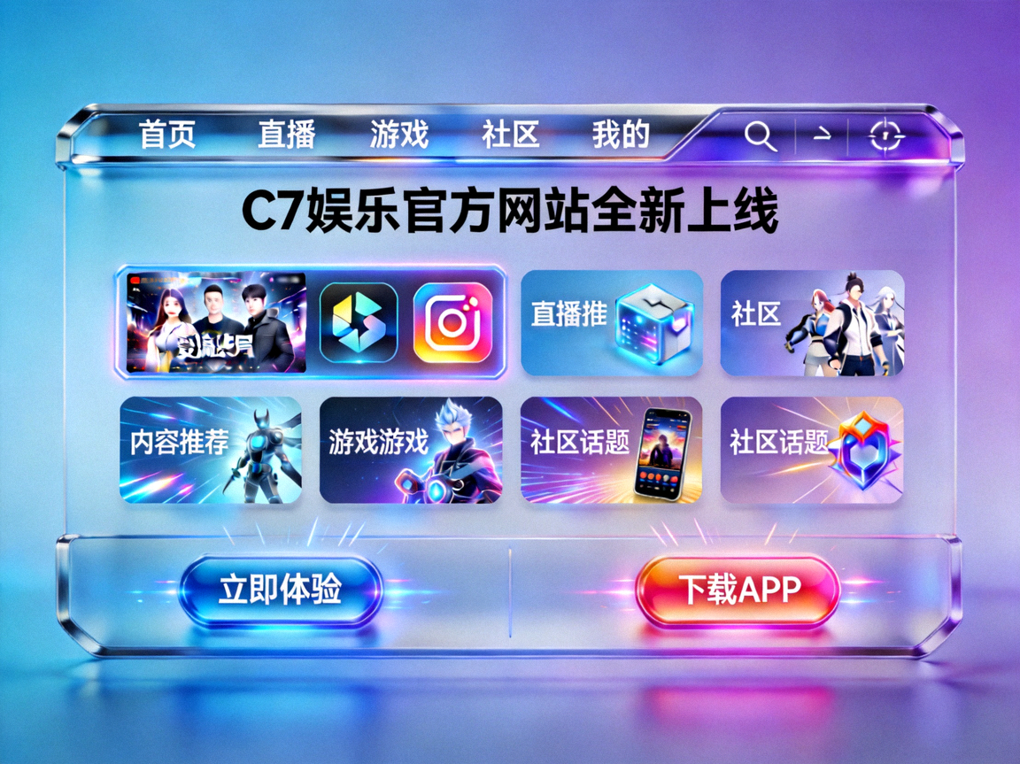 C7娱乐官方网站全新上线主视觉图 - 现代科技感的娱乐平台界面展示