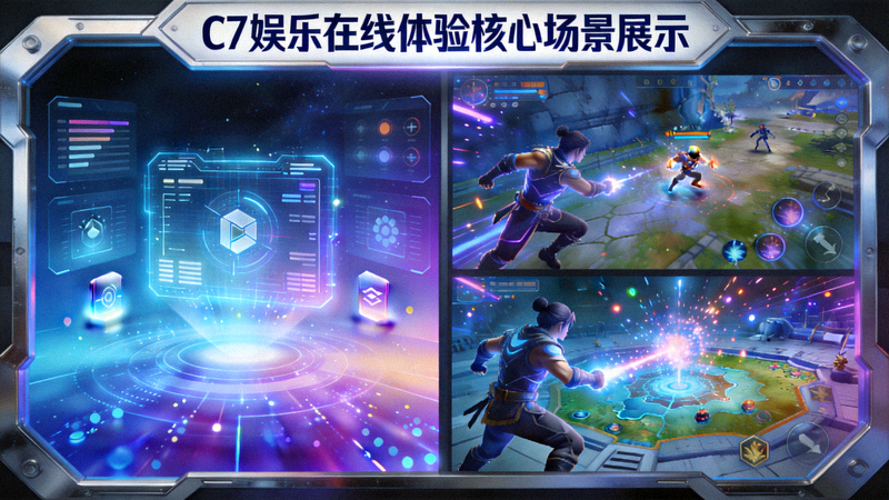 C7娱乐在线体验核心场景展示 - 创新科技界面与精彩游戏画面融合的视觉呈现